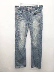 ◇ D.M.G. ドミンゴ コットン100% ダメージ デニム ジーンズ パンツ サイズL インディゴ レディース P  【1402270017389】