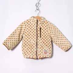 レディーアップルシード ボアフリースジャケット ドット柄 アウター ベビー 女の子用 95サイズ ベージュ REDDYAPPLESEED 【中古】