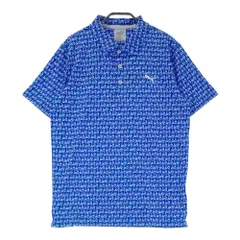 サイズ：M PUMA GOLF プーマゴルフ  半袖ポロシャツ カート柄 ブルー系 [240101496866] ゴルフウェア メンズ ストスト