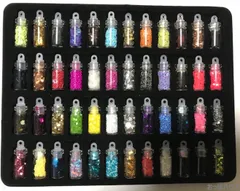 人気パーツ ミニボトル入り レジン ネイルパーツ 封入パーツ　【48本セット】