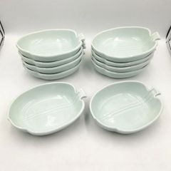【まとめ買い対象外】有田焼　笹　6寸　皿　中皿　中鉢　葉っぱ　木の葉　１０枚　陶器　和食器　器