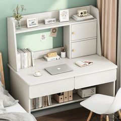 学習机 勉強机 本棚付き 木製コンピューターデスク ホームオフィスワークステーション 学生 寝室 寮 勉強 パソコンテーブル 子供部屋 おしゃれ 収納機能 ホワイト
