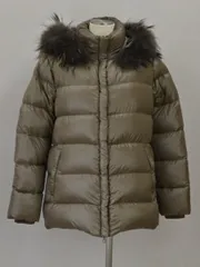 デュベティカ DUVETICA サビック/SABIK ダウンジャケット/コート フィンラクーンファー フード 42サイズ 茶 レディース e_u F-L7475【中古：良品】【ブランド買取販売トリヴァンドラム】230314