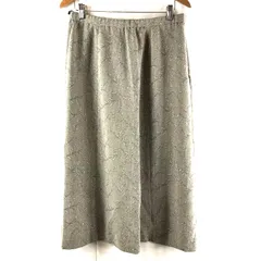 レリアン Leilian スカート フレアースカート 花柄プリント 日本製 裏地付き グレー系 15+サイズ 951822