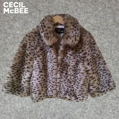 CECIL McBEE ヒョウ柄ファーショートジャケット Y2K Mサイズ