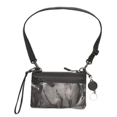 【新品・未使用】 スマホショルダー メンズ スマホポーチ 入れたまま ネックポーチ ミニ ショルダー ショルダーバッグ サコッシュ 斜め掛け おしゃれ 軽い 軽量 通学 通勤 撥水 カジュアル フェス イベント クリア 鞄 バッグ ブラック 黒 KB156