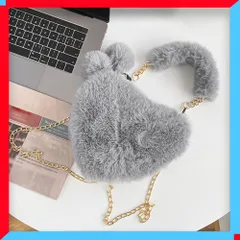 新品 ファーショルダーバッグ ハンドバッグ ミニハート 肩掛け 手提げ ファーバッグ 新作 【送料無料】