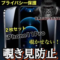 お得な２枚セット！プライバシー保護【iPhone 11Pro 】 覗き見防止強化ガラスフィルム