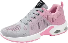 Ｄ．Ｓｔｏｍｏ ダイアナサイズ対応 大きいサイズ専門 レディーススニーカー 25～26.5cm 幅広対応 軽量 通気性 クッション性 ツートンカラー(ピンクグレー,  25.0 cm)