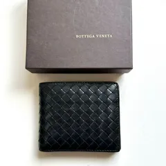 ボッテガヴェネタ　BOTTEGA VENETA 二つ折り財布　イントレチャート　ブラック