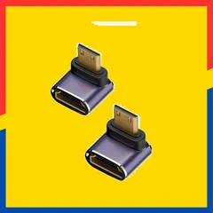【特価商品】YFFSFDC HDMI L型変換アダプタ Mini HDMI(オス) to HDMI(メス) L型 HDMI延長アダプタ 8K HDMIミニ HDMI2.1変換アダプター 8K@60Hz 4K@144Hz 2K@240Hz HDR対応 金メッキコ