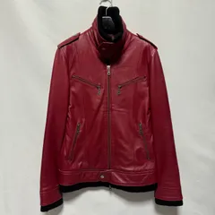 【極美品】FUGA フーガ ライダースベスト 本革 ラムレザー y2k グランジ セール】ラムレザーシングルライダース/ジャケット（ライダース
