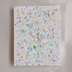 優しい彩✴︎絵画　カラフル　パステル　可愛い　アート　インテリア　キャンバス　くすみ　カラー　お洒落　ドット　淡い　小