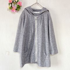 51-30 ー訳あり大特価ー  【セロニアス】 CERONIAS メンズ トップス リネン混 パーカー 上着 (М) 春夏秋 薄手 グレー マーブル 7分袖 フード