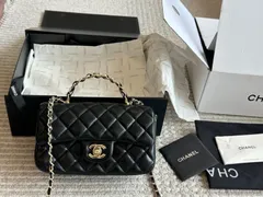 【今日特価】Chanel 23K CF Leather Chain Handle Bag | シャネル 23K CF レザーチェーンハンドルバッグ 20×12cm-MM輸入