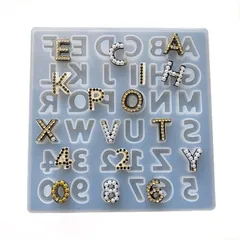 【Ever garden】 アルファベット 数字 レジン シリコンモールド ネックレス アクセサリー パーツ 作成 UVレジン オルゴナイト エポキシ樹脂 樹脂粘土 型 抜き型 キット 道具 1