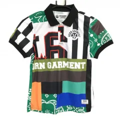 ★SALE価格★【新品】ホーンガーメント 半袖ポロシャツ 黒×グリーン×マルチ 総柄 レディース 36(S) ゴルフウェア 2023年モデル MARK＆LONAのサムネイル
