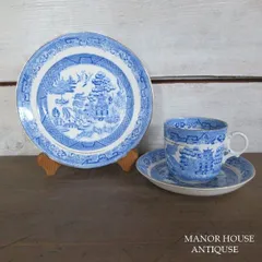 NoblecoイギリスWOOD&SONS 社ブルーウィロー柄 皿　2枚 イギリスから届いたディナープレート、Wood＆Sonsのブルー