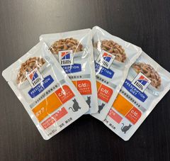 ヒルズ 食事療法食 猫用 c/d マルチケア 尿ケア コンフォート やわらかサーモン＆グレイビーソース パウチ 85g×4