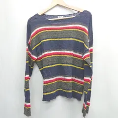 ◇ ⊇ Oriens JOURNAL STANDARD ボーダー柄 長袖 ニット セーター サイズ表記なし ネイビー マルチカラー レディース E  【1502180038532】