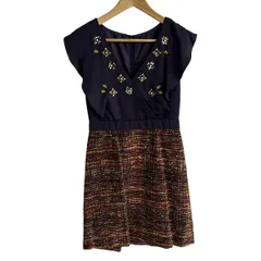 Chesty(チェスティ) ワンピース サイズ1 S レディース美品  - パープル×ボルドー×マルチ 半袖/ひざ丈/スパンコール/ビーズ/ビジュー