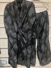 着物リメイク　パンツ上下セット　大島柄　M Ｌ