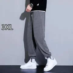 [3XL]メンズ ファッション 服 男性用 オシャレ シンプル 大人 かっこいい 大きいサイズ ストリート 紳士服 フリース スウェット パンツ 秋 冬 フィット 厚手 ウィンタースーツ レジャー 長ズボン