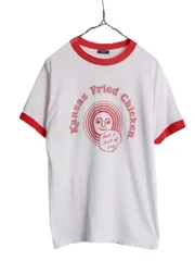 【お得なクーポン配布中!】 80s USA製 企業 ロゴ プリント リンガー Tシャツ メンズ L 小さめ S 程/ 80年代 ヴィンテージ 半袖Tシャツ 当時物 企業物 シングルステッチ