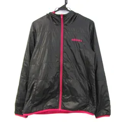 アディダス ナイロンジャケット ウィンドブレーカー NEO LABEL アウター レディース OTサイズ ブラック系/ピンク系 adidas 【中古】