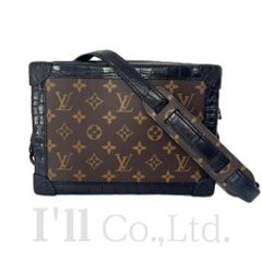 Louis Vuitton　ルイ・ヴィトン　ソフトトランク　N98255　モノグラム　クロコダイル・アリゲーター　ブランドバッグ　ハンドバッグ　ショルダーバッグ　斜めがけ　斜め掛け　ブラック　エキゾチック　メンズ 【中古】【72480】