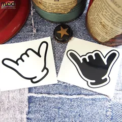 シャカサイン 小 7cm ハングルース アロハ ハワイ 挨拶 ハンドサイン ジェスチャー 海 キャンピングカー アウトドア カー 防水 サーフ キャンプ用品 ステッカーチューン 車 かわいい かっこいい サーフィン 趣味 サーファー 波 アロハスピリット