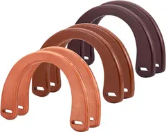 PH PandaHall 6個 木製持ち手 木工持ち手 バッグの持ち手 U形 取って ハンドメイド 修理 交換用 3色