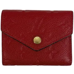 ルイ・ヴィトン Louis Vuitton ポルトフォイユ ゾエ コンパクトウォレット 三つ折り財布 モノグラムアンプラント スカーレット M58879 レディース 【中古】