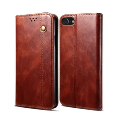 iPhone SE ケース 第2世代 第3世代 iphone8/7 ケース 手帳型 スマホケース 携帯カバー PUレザー カード収納ケース マグネット式 スタンド機能アイフォンse 4.7インチ対応 360度保護 PinLiSheng (サラミブラウン iP