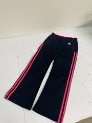 送料無料★adidas  アディダス★ジャージ　パンツ★キッズ　子供　140★ブラック　黒ピンク#70910scf