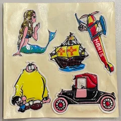 カネボウハリス ドンキッコ立体シール 人魚/乗り物 100mm
