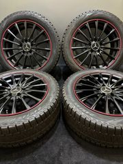 ★245/45R17 PIRELLI/ICE ASIMMETRICO 18年製 EUROTECH 17インチ 7.5J +47 112 5H スタッドレス 4本 ベンツ Eクラス (南4-G497)