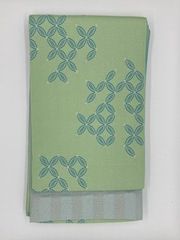浴衣帯 半幅帯 両面 七宝/縞 薄緑/薄水色 袷(あわせ) 118-a0262