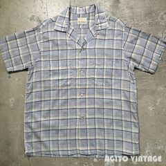 60s Sportsman イタリアンカラー レーヨン オンブレ チェック 半袖