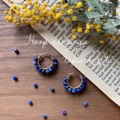 k16gp  フープイヤリング　イヤーカフ　ラピスラズリ　小粒