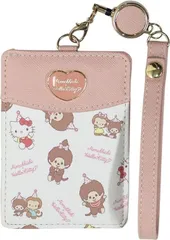 モンチッチ ハローキティ リール付き パスケース キティ ICカード ピンク