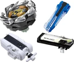 4点セット / ベイブレード X UX-06 レオンクレスト + BX-42 ラバーグリップ ブルーVer. + BX-28 ランチャー ホワイトVer. + BX-09 ベイバトルパス