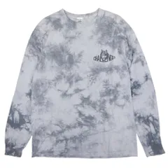 美品 22AW CHALLENGER チャレンジャー TIE DYE WOLF LOGO L/S TEE タイダイ ウルフ プリント Tシャツ 長袖 ロンT カットソー M グレー メンズ 古着 中古 USED