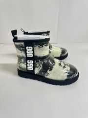 【新品未使用】 UGG 1120778 アグ 長靴 レインブーツ レディース クラシック クリア ミニ マーブル W CLASSIC CLEAR MINI MARBLE BLK US7 24cm