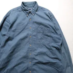 90's ランズエンド カラーデニム コットン ボタンダウンシャツ (L) ブルーグリーン系 90年代 旧タグ オールド LANDS'END アメリカ古着 USED  ビンテージ ヴィンテージ