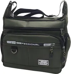 X-cross クロス 斜めがけバッグ メンズ 小さめ 大容量 おしゃれ ショルダーバッグ メッセンジャーバッグ a4 ナイロン 釣り バイク 軽量 アウトドア ファスナー ポケット多い ペットボトル レトロ(グリーン,  Free Size)