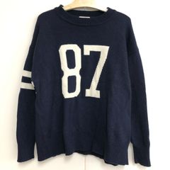 FORK&SPOON フォークアンドスプーン ニット トップス 長袖 ウール混 ネイビー 秋冬 25d菊TK