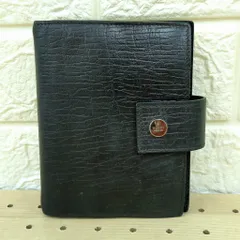 GUCCI グッチ レザー 手帳カバー ６穴 ブラック イタリア製