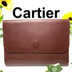 Cartier　カルティエ　マストライン　セカンドバッグ　クラッチバッグ　レザー　ワインレッド