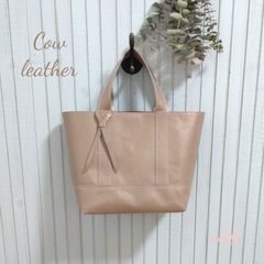ゴールドベージュ☆カウレザートートバッグ